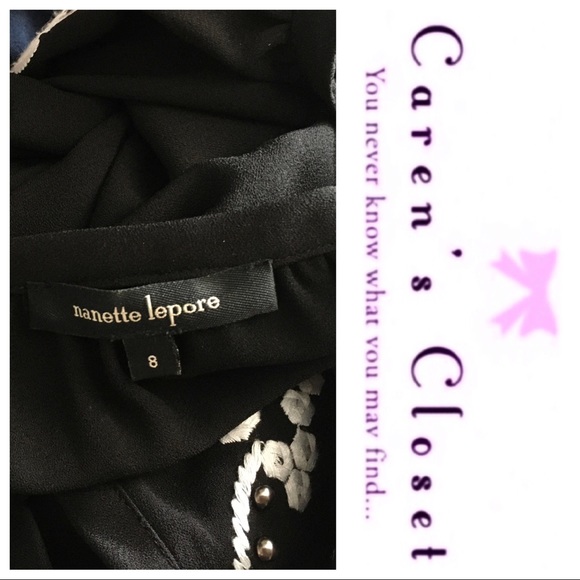 Nanette Lepore Black Embroidered Peasant Dress - Picture 5 of 8